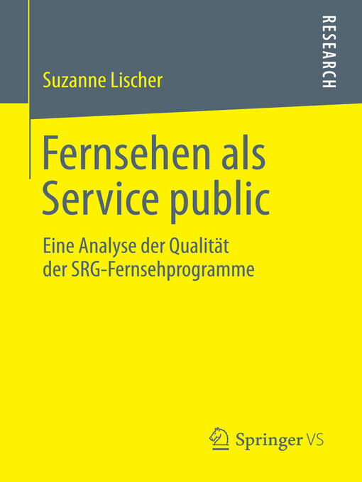 Title details for Fernsehen als Service public by Suzanne Lischer - Available